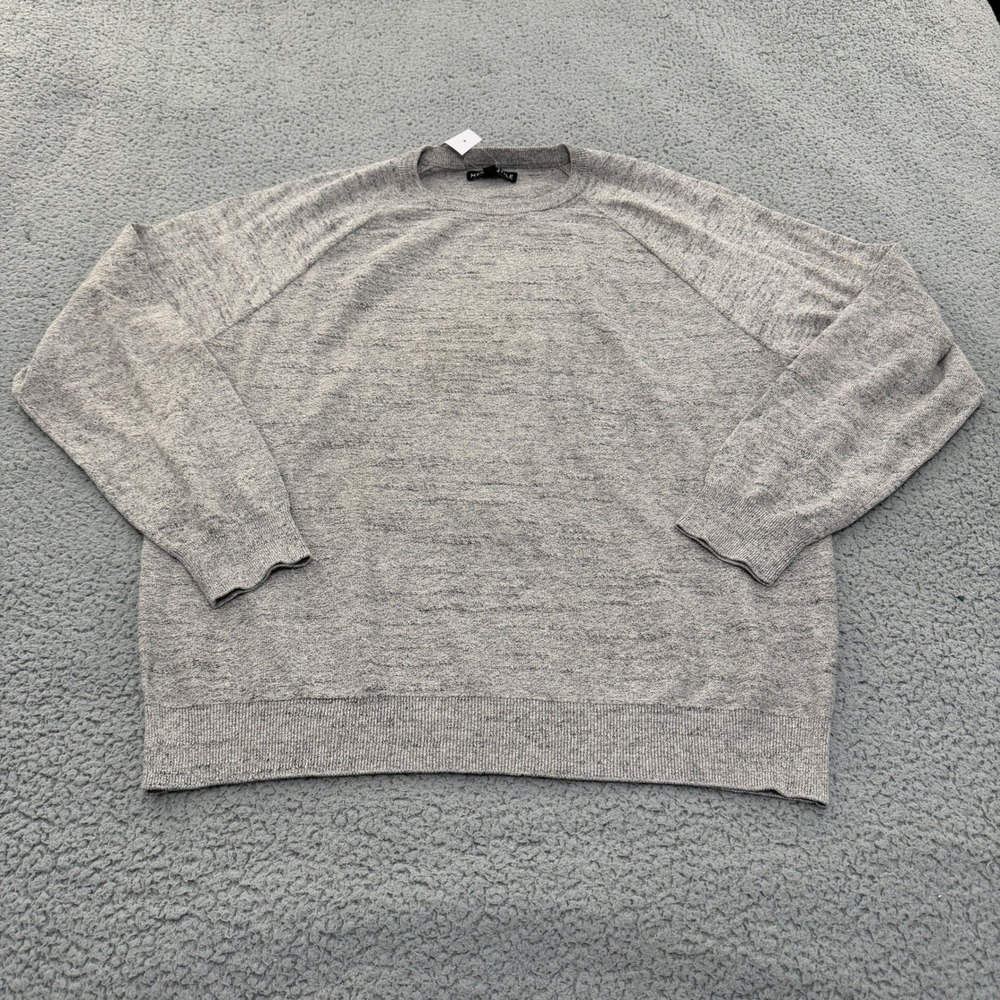J.Crew Mercantile Sweater Mens XL Heather Grey Raglan Crewneck Cotton New